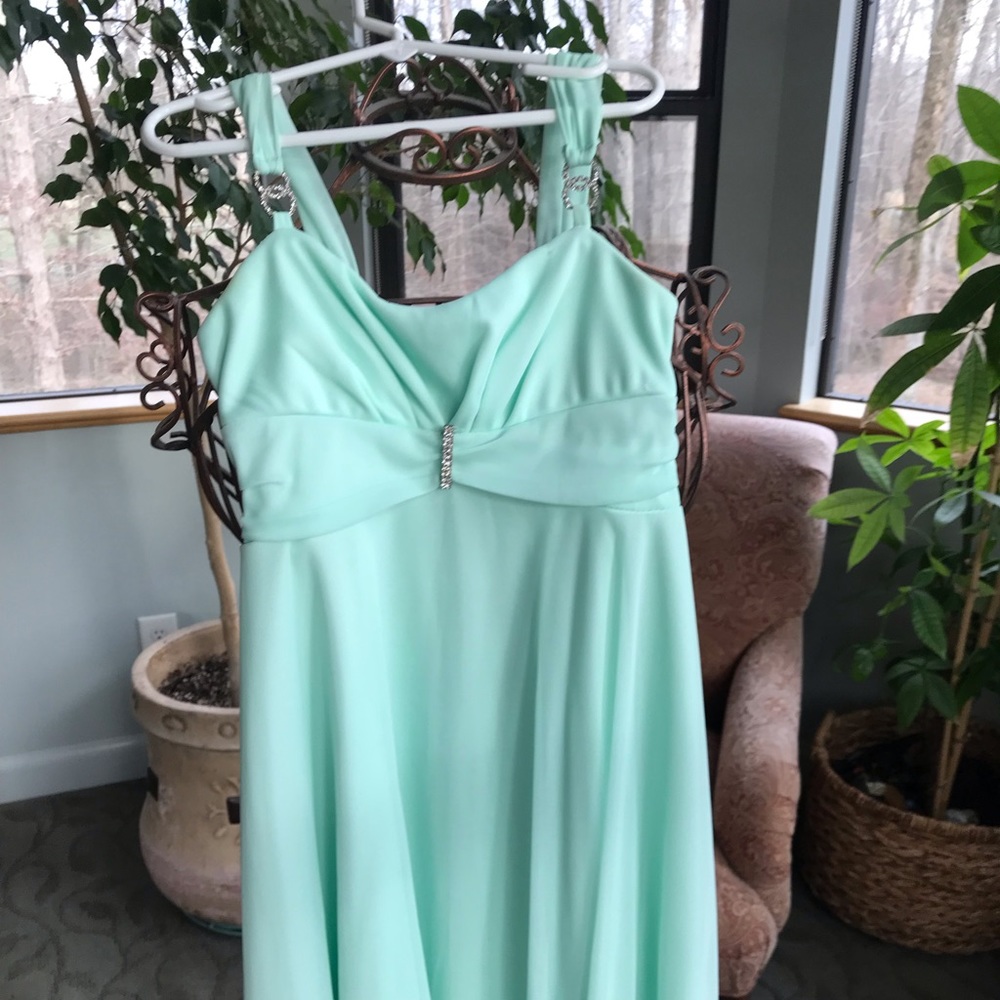 Turquoise Dress with Rhinestones | Ruby Rox - Picture 3 of 8